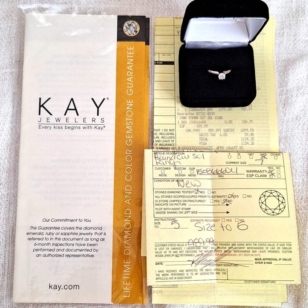 1/2 Carat Round Cut 1/2 WG 14k Diamond Ring Size 5